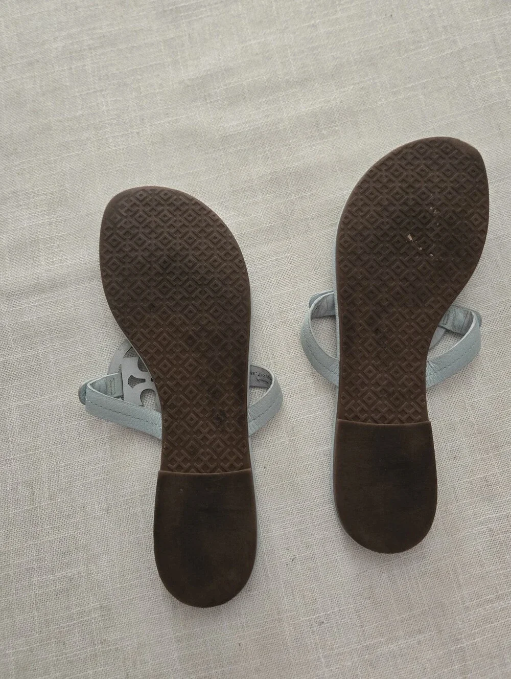 Tory Burch Miller Leather Thong Sandals — Light Blue